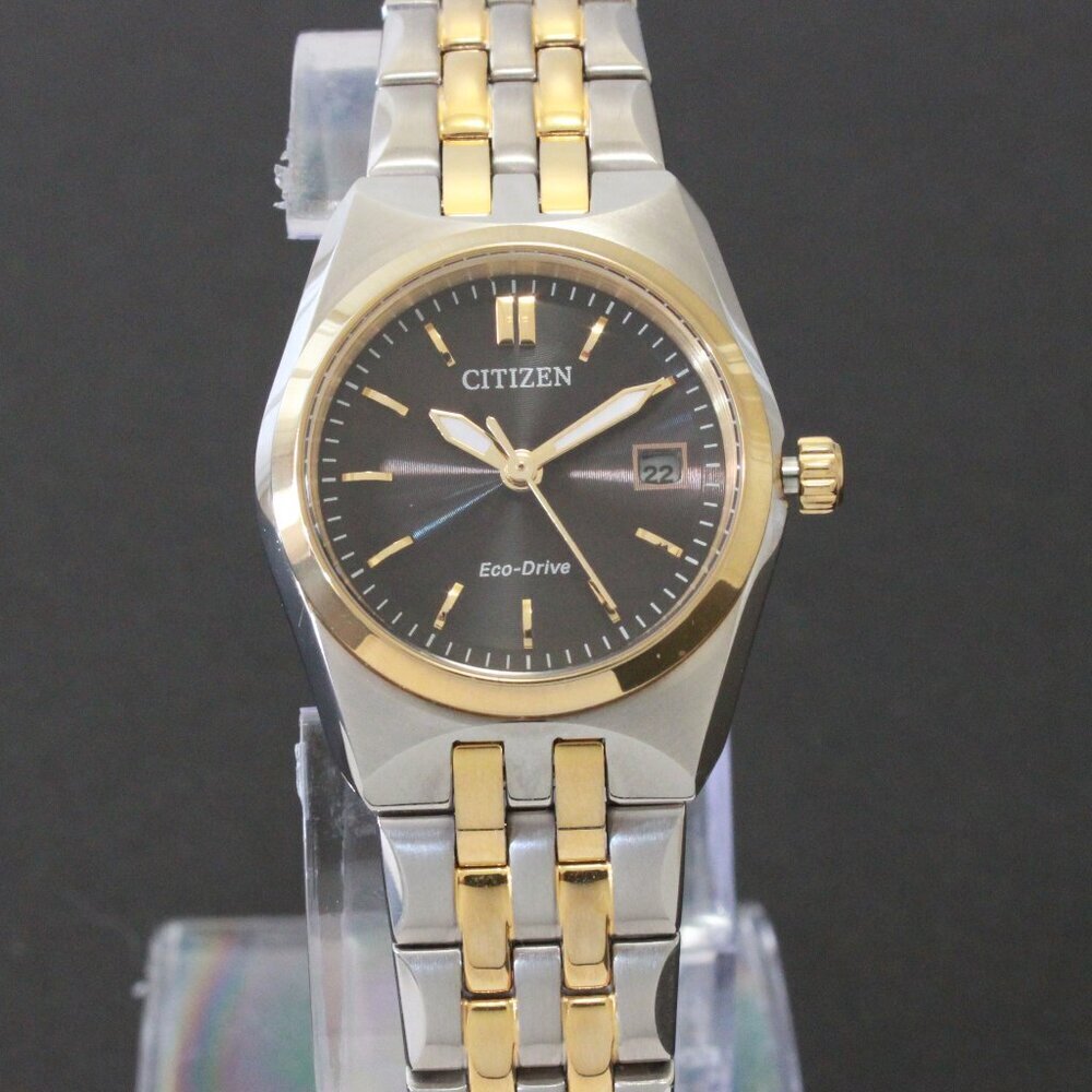 Citizen Eco Drive Ladies Corso Two Tone Black Dial 28mm - Picture 6 of 12